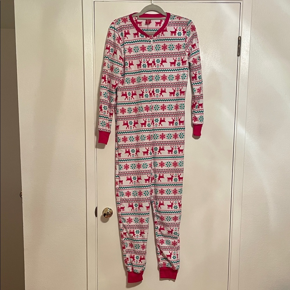 Festive Red and Green Women's Christmas Pajama Onesie